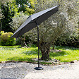 HAPPY GARDEN - Parasol droit HAPUNA rond 3,30m de diamètre gris - vignette