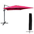 HAPPY GARDEN - Parasol déporté MOLOKAI carré 3x3m fuchsia + housse - vignette
