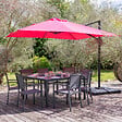 HAPPY GARDEN - Parasol déporté MOLOKAI carré 3x3m fuchsia + housse - vignette