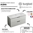 BURGBAD - Meuble vasque 60 cm Olena blanc brillant - vignette
