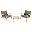 HAPPY GARDEN - Salon de jardin en acacia 2 places GILI - coussins gris - vignette