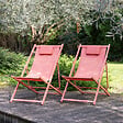 HAPPY GARDEN - Lot de 2 chiliennes CYPRUS - textilène terracotta/structure terracotta - vignette