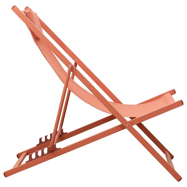 HAPPY GARDEN - Lot de 2 chiliennes CYPRUS - textilène terracotta/structure terracotta - large