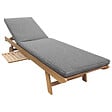 HAPPY GARDEN - Bain de soleil pliant en acacia KANAWA - coussin gris - vignette