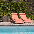 HAPPY GARDEN - Lot de 2 transats GALAPAGOS en textilène terracotta - aluminium terracotta - vignette