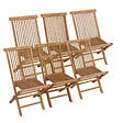 HAPPY GARDEN - Lot de 6 chaises de jardin en teck LOMBOK - vignette