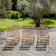 HAPPY GARDEN - Lot de 6 chaises de jardin en teck LOMBOK - vignette