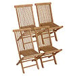 HAPPY GARDEN - Lot de 4 chaises de jardin en teck LOMBOK - vignette