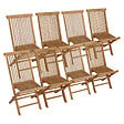 HAPPY GARDEN - Lot de 8 chaises de jardin en teck LOMBOK - vignette