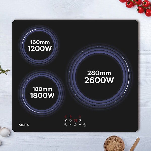 CIARRA - Plaque de cuission induction 3 foyer 59CM 5600W CABBIH3-C - large