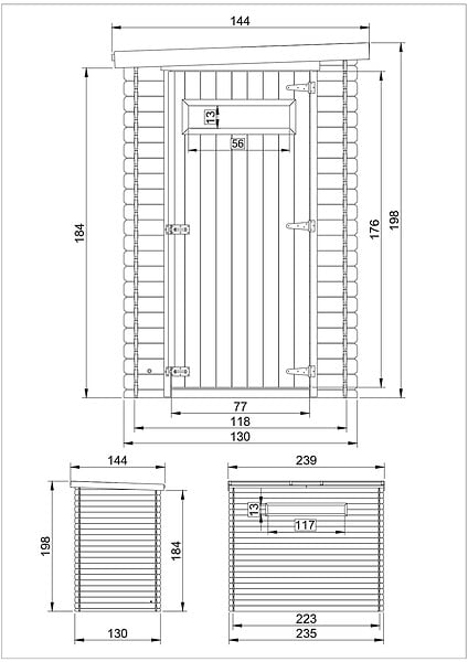 TIMBELA - Abri de jardin en bois - H198 x l239 x L144 cm / 2.63 m2 AVEC SOL TRAITÉ - M306A+M306G - large