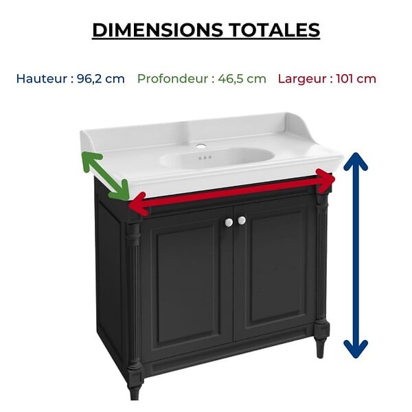 JACOB DELAFON - Meuble salle de bain Cléo 1889 plan vasque + miroir - large