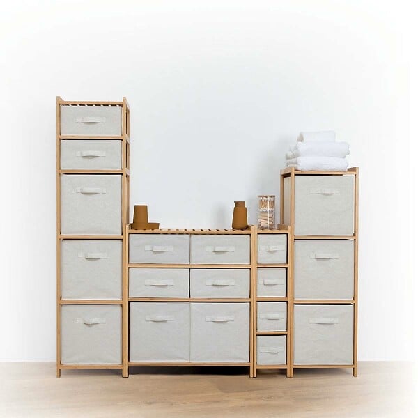 5 FIVE SIMPLY SMART - Meuble Étagère en Bambou avec 5 paniers H 144.3 cm - large