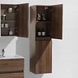 STANO - Grande armoire de rangement SIENA hauteur 150 cm noyer 40 cm - vignette