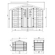 TIMBELA - Abri de jardin en bois et range bûches extérieur - Stockage extérieur I206xL328xH218 cm/ 3,53 + 0,97+0,97 m2 - M391C - vignette