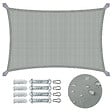 VOUNOT - Voile d'ombrage Rectangulaire en Polyester Imperméable avec Kit de Montage 3x2m Gris - vignette