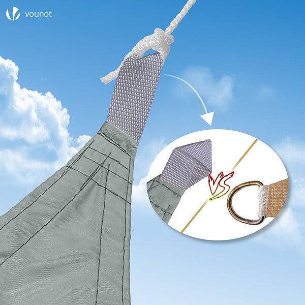 VOUNOT - Voile d'ombrage Rectangulaire en Polyester Imperméable avec Kit de Montage 3x2m Gris - large