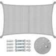 VOUNOT - Voile d'ombrage Rectangulaire en Polyester Imperméable avec Kit de Montage 3x5m Gris Clair - vignette