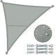 VOUNOT - Voile d'ombrage Triangle en Polyester Imperméable avec Kit de Montage 3x3x3m Gris - vignette