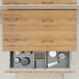 GODART - Meuble salle de bain 80 cm pour vasque à poser - Effet bois strié - A suspendre - Karaib 2 - vignette