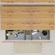 GODART - Meuble salle de bain 100 cm pour vasque à poser - Effet bois strié - A suspendre - Karaib 2 - vignette
