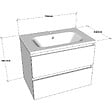 GODART - Meuble salle de bain 70 cm - Plan vasque Solid surface - Effet chêne sonoma - A suspendre - Karaib 2 - vignette