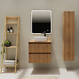 GODART - Meuble salle de bain 60 cm pour vasque à poser - Effet bois strié - A suspendre - Karaib 2 - vignette