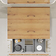 GODART - Meuble salle de bain 60 cm pour vasque à poser - Effet bois strié - A suspendre - Karaib 2 - vignette