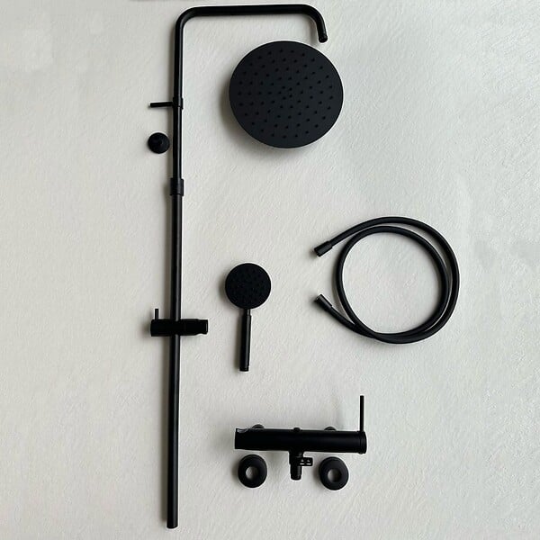 ESSEBAGNO - Lollipop II colonne de douche mécanique noire mat 250 - large