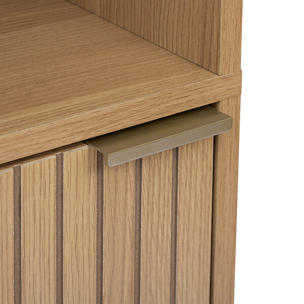 5 FIVE SIMPLY SMART - Meuble Colonne de rangement 1 porte 2 étagères 3 niches H 168 cm - Naturel - large