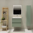 GODART - Meuble salle de bain 60 cm - Plan vasque céramique - Vert mat - A suspendre - Karaib 2 - vignette