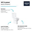 GROHE - PACK WC avec bride à poser Bau Ceramic + Tabouret physiologique plastique Blanc - vignette