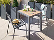 HESPERIDE - Table de jardin carrée alu Evasion 2 places effet bois - Hespéride - vignette