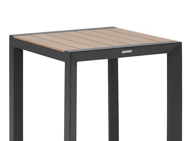 HESPERIDE - Table de jardin carrée alu Evasion 2 places effet bois - Hespéride - large