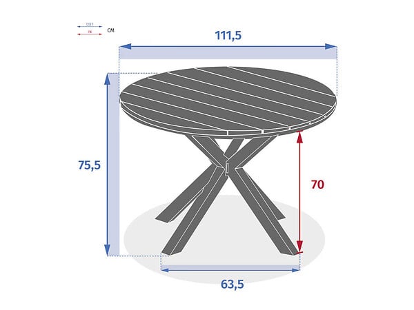 HESPERIDE - Table de jardin ronde Alu/Acacia Oriengo 4 places graphite - Hespéride - large