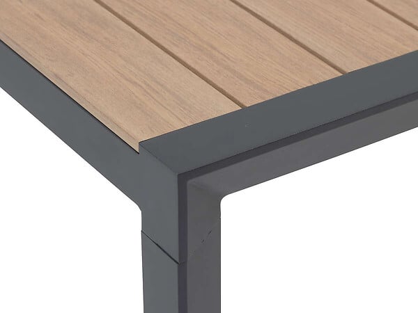 HESPERIDE - Table de jardin rectangulaire alu Evasion 6 places effet bois honey et graphite - Hespéride - large
