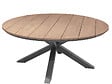 HESPERIDE - Table de jardin ronde alu/acacia Oriengo Graphite - 8 places - Hespéride - vignette