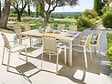 HESPERIDE - Table de jardin carrée extensible alu Evasion 8/10 places Beige lin - Hespéride - vignette