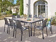 HESPERIDE - Table de jardin carrée extensible alu Evasion 8/10 places effet bois honey et graphite - Hespéride - vignette