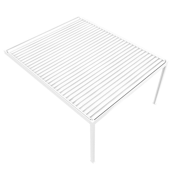 DAVID FERMETURES - Pergola bioclimatique Xenon II (Vérin à Télécommande + LED 3 côtés - Blanc - 6,00 x 3,090m) - large
