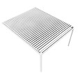 DAVID FERMETURES - Pergola bioclimatique Xenon II (Vérin à Télécommande + LED 3 côtés - Blanc - 4,50 x 3,965m) - vignette