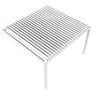 DAVID FERMETURES - Pergola bioclimatique Xenon perpendiculaire (Vérin à Télécommande + LED 3 côtés - Blanc - 4,634 x 4,00m) - vignette