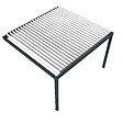 DAVID FERMETURES - Pergola bioclimatique Xenon perpendiculaire (Vérin à Télécommande - Gris anthracite / Blanc - 3,584 x 3,50m) - vignette