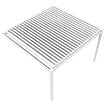 DAVID FERMETURES - Pergola bioclimatique Xenon perpendiculaire (Vérin à Télécommande + LED 3 côtés - Blanc - 4,109 x 3,00m) - vignette