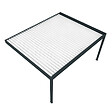 DAVID FERMETURES - Pergola bioclimatique Xenon II perpendiculaire (Vérin à Télécommande + LED 3 côtés - Gris anthracite / Blanc - 4,168 x 4,50m) - vignette