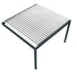 DAVID FERMETURES - Pergola bioclimatique Xenon perpendiculaire (Vérin à Télécommande + LED 3 côtés - Gris anthracite / Blanc - 4,634 x 4,00m) - vignette