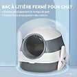 PAWHUT - Maison de toilette pliable - bac à litière chat avec porte battante, pelle et filtre inclus - ABS PP blanc gris - vignette