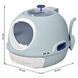 PAWHUT - Maison de toilette portable pour chat tiroir à litière coulissant porte battante lucarne + pelle fournis dim. 47L x 55l x 44H cm bleu - vignette