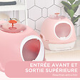 PAWHUT - Maison de toilette portable pour chat tiroir à litière coulissant porte battante lucarne + pelle fournis dim. 47L x 55l x 44H cm rose - vignette