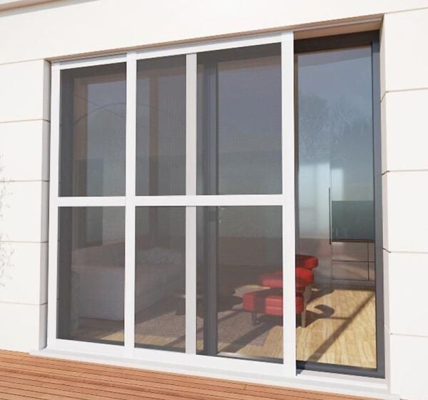 AVOSDIM - Moustiquaire coulissante pour Baie Vitrée Aluminium Blanc - L1600 x H2400mm - large